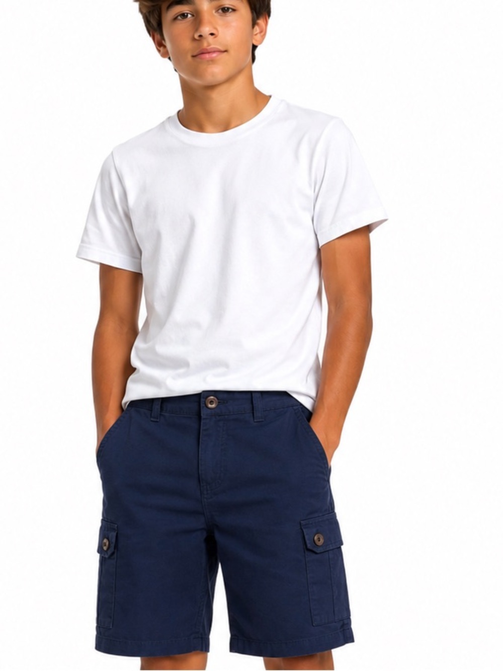Boy’s Navy Cargo Shorts Size 14 - Picture 5 of 5